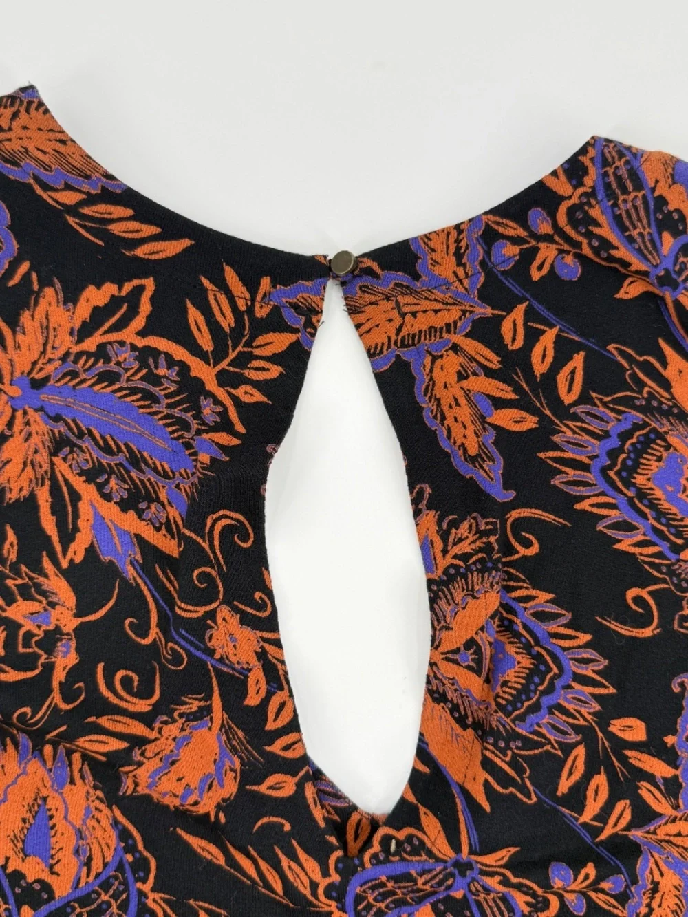 Free People Black Orange Floral Whimsigoth Witchy Keyhole Mini Dress Women S